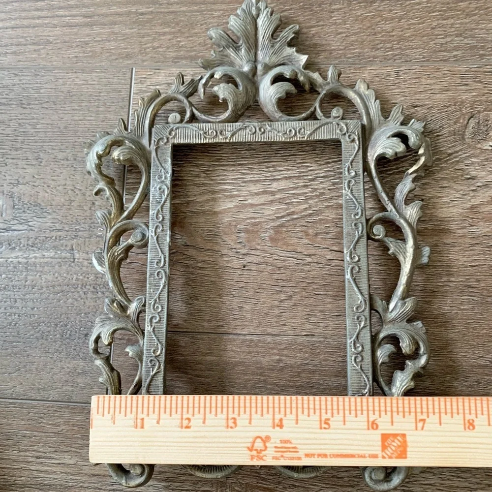 Vintage Victorian Free Standing Brass  Victorian Picture Frame